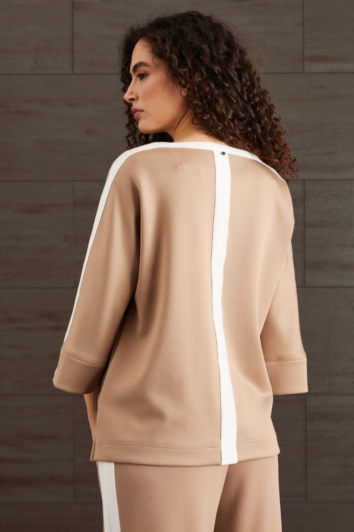 Top in jersey compatto - NOCCIOLA BIANCO - Fashion Market - 4