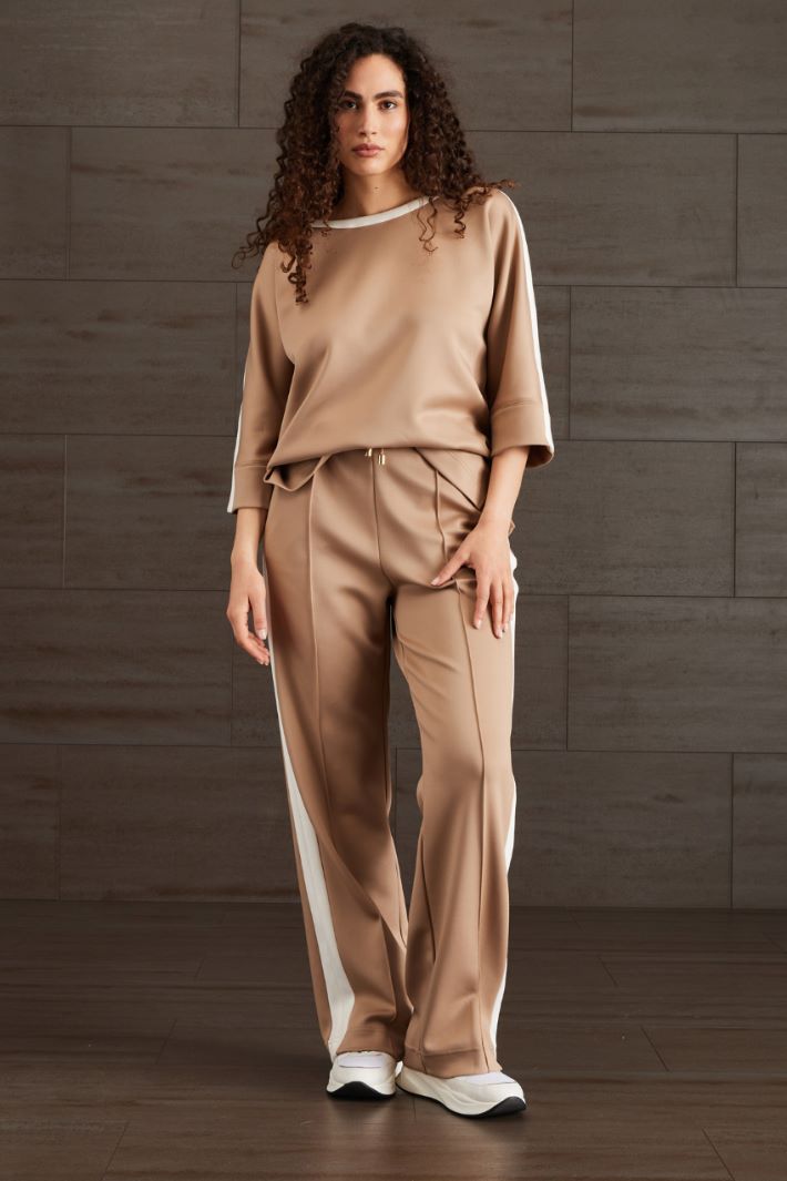 Top in jersey compatto - NOCCIOLA BIANCO - Fashion Market
