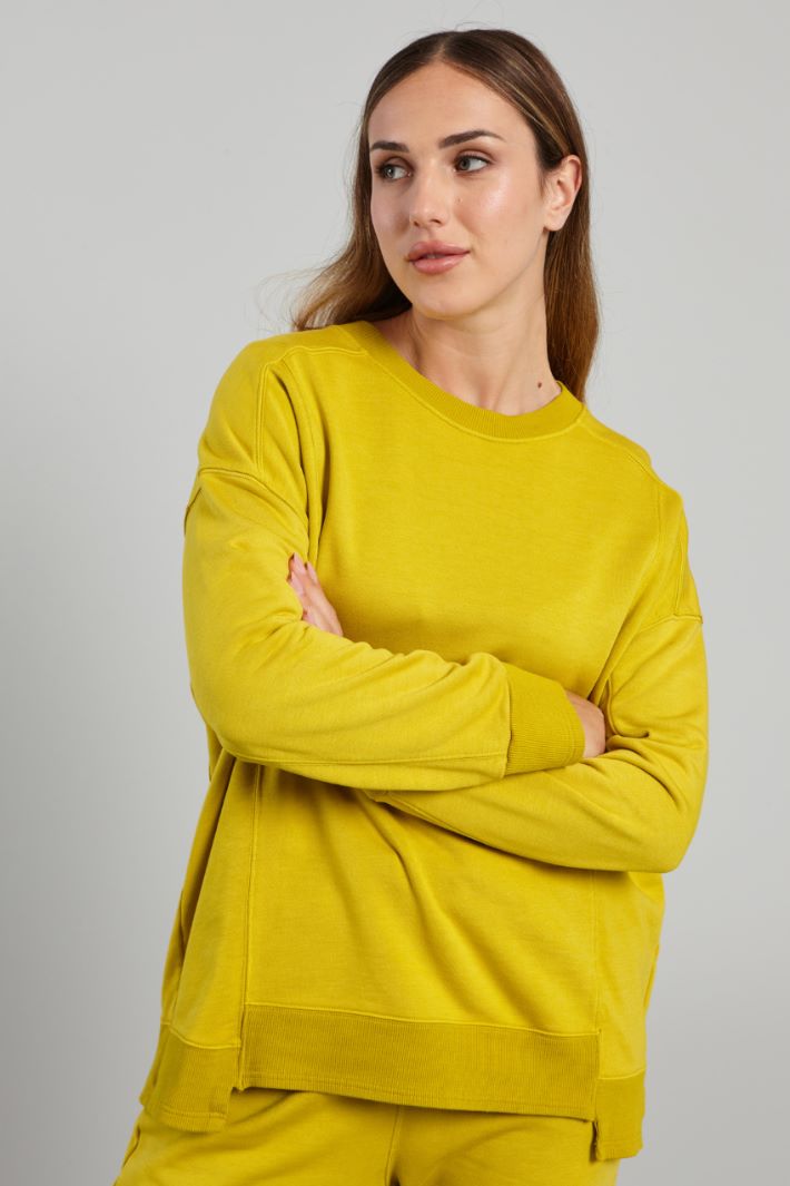 Felpa in jersey pesante - GIALLO - Fashion Market - 2