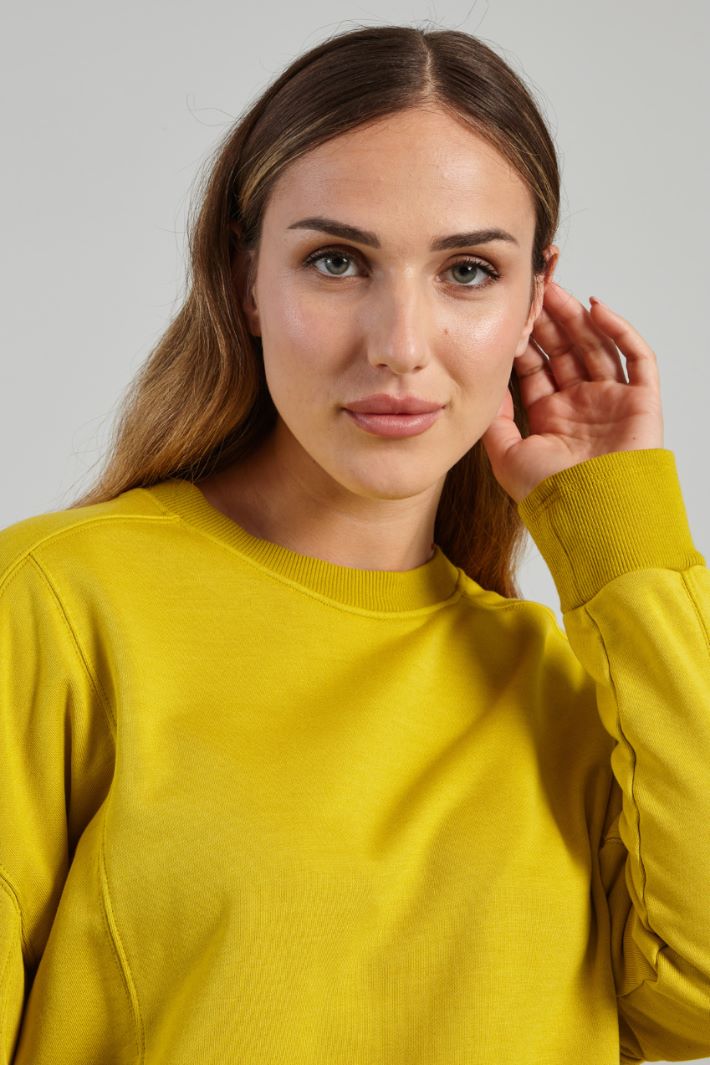 Felpa in jersey pesante - GIALLO - Fashion Market - 3