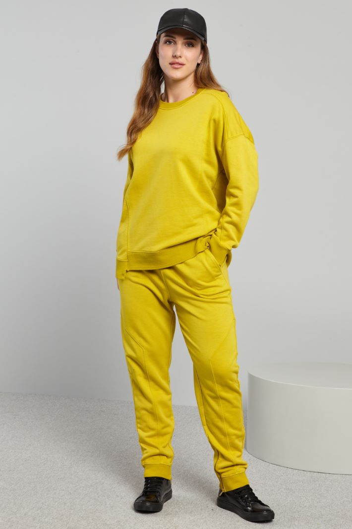 Felpa in jersey pesante - GIALLO - Fashion Market