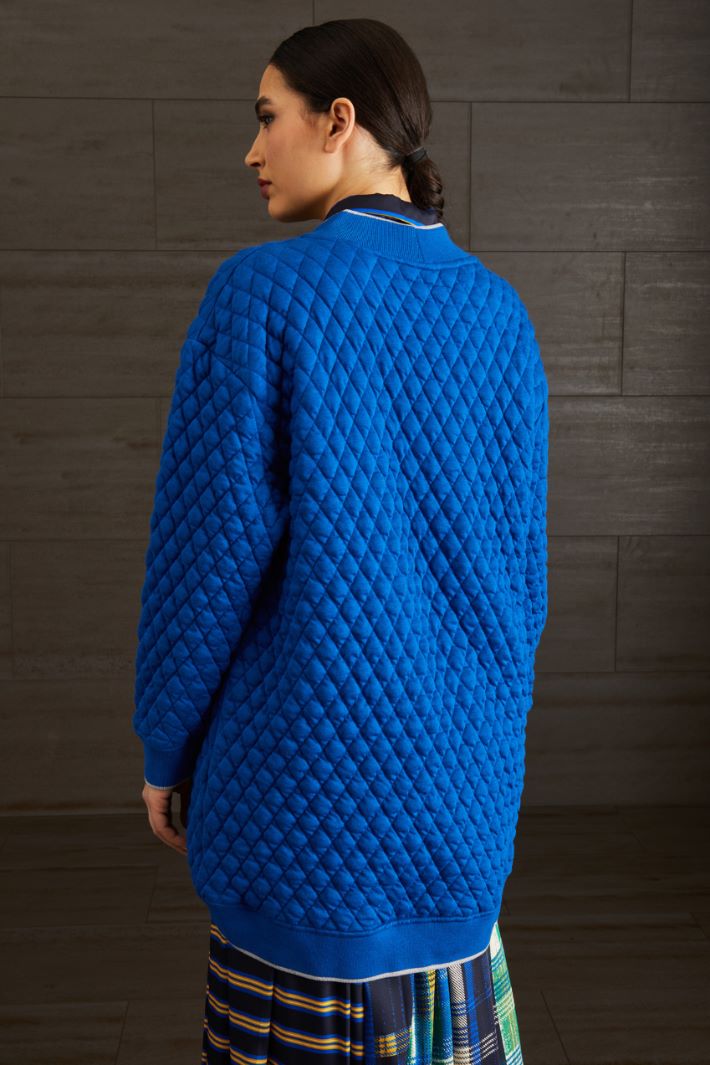 Felpa in jersey trapuntato - BLUETTE ARGENTO - Fashion Market - 4