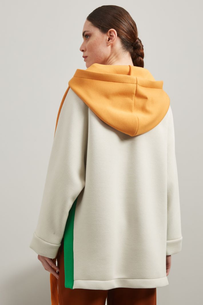 Felpa over in viscosa - ARANCIONE ECRU VERDE - Fashion Market - 4