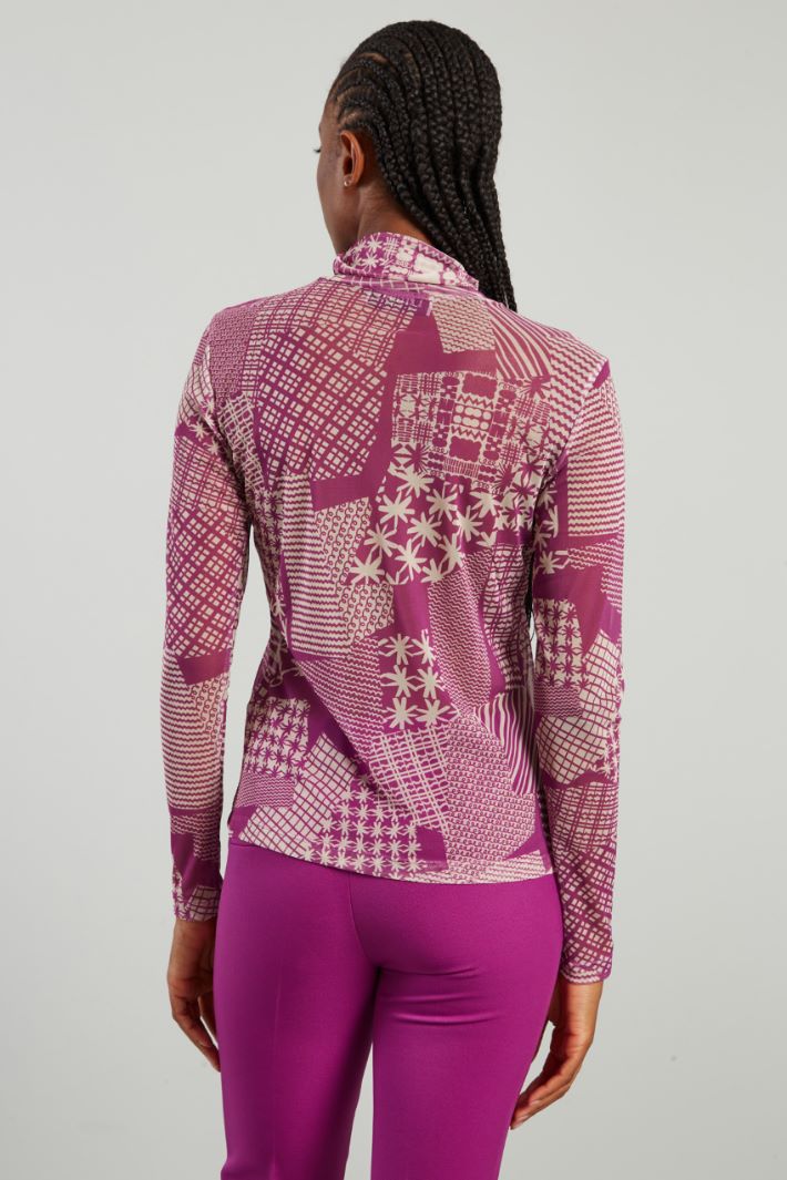 Top in jersey a collo alto - ROSA - Fashion Market - 4