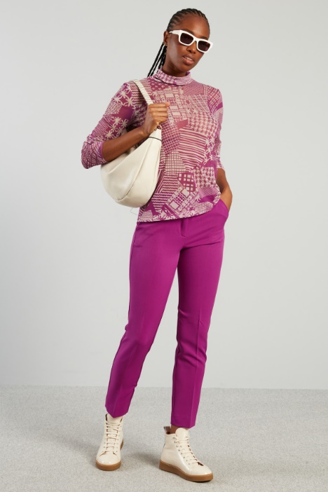 Top in jersey a collo alto - Fashion Market