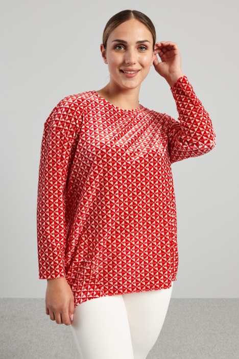 T-shirt in jersey di velluto - Fashion Market