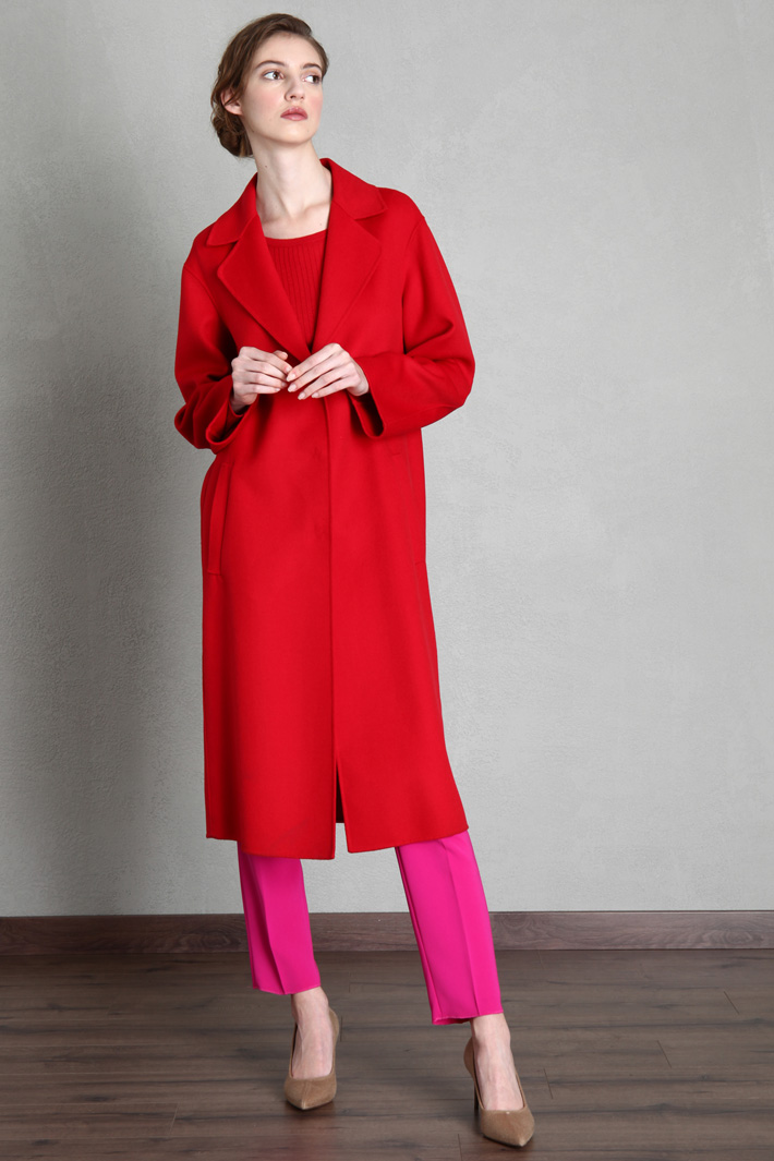 Cappotto a vestaglia lungo - ROSSO - Fashion Market - 5