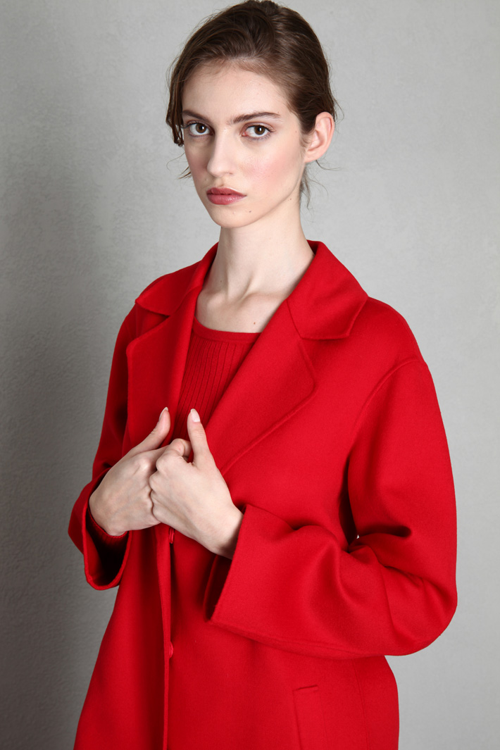Cappotto a vestaglia lungo - ROSSO - Fashion Market - 2