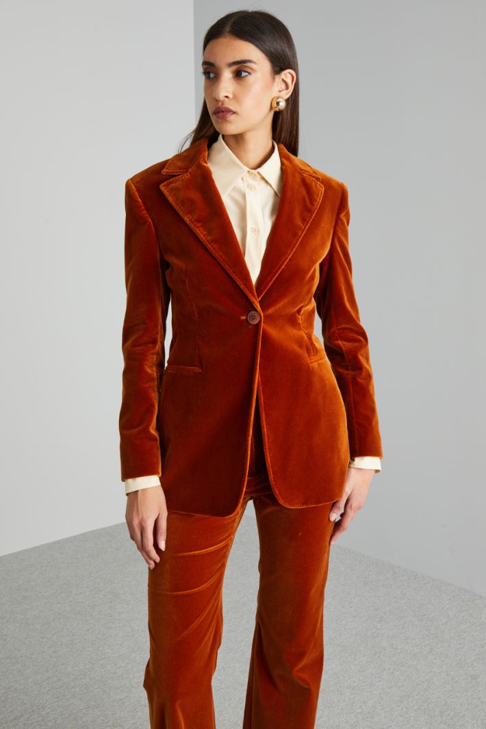 Blazer con bottone singolo, ruggine | Fashion Market