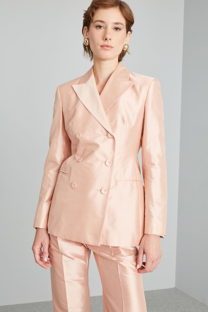 Blazer in shantung di seta - ROSA PASTELLO - Fashion Market - 2