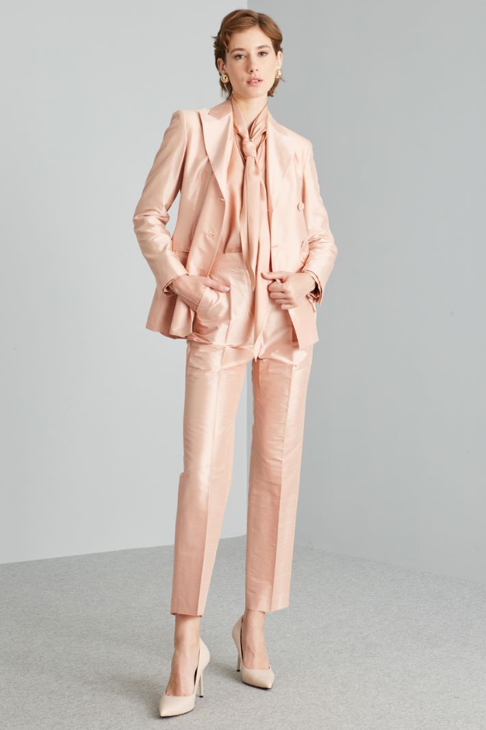 Blazer in shantung di seta - ROSA PASTELLO - Fashion Market