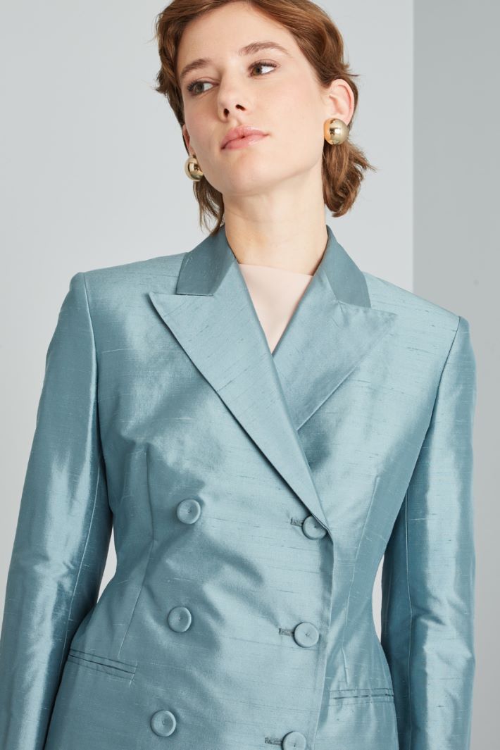 Blazer in shantung di seta - CARTA DA ZUCCHERO - Fashion Market - 3
