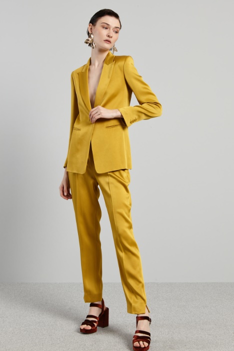 Blazer monopetto in enver satin - Fashion Market
