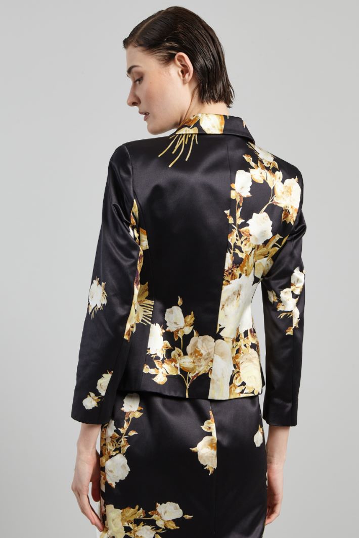 Blazer in duchesse stampata - NERO ORO - Fashion Market - 4