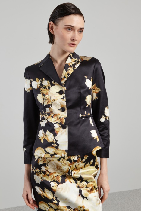 Blazer in duchesse stampata - Fashion Market