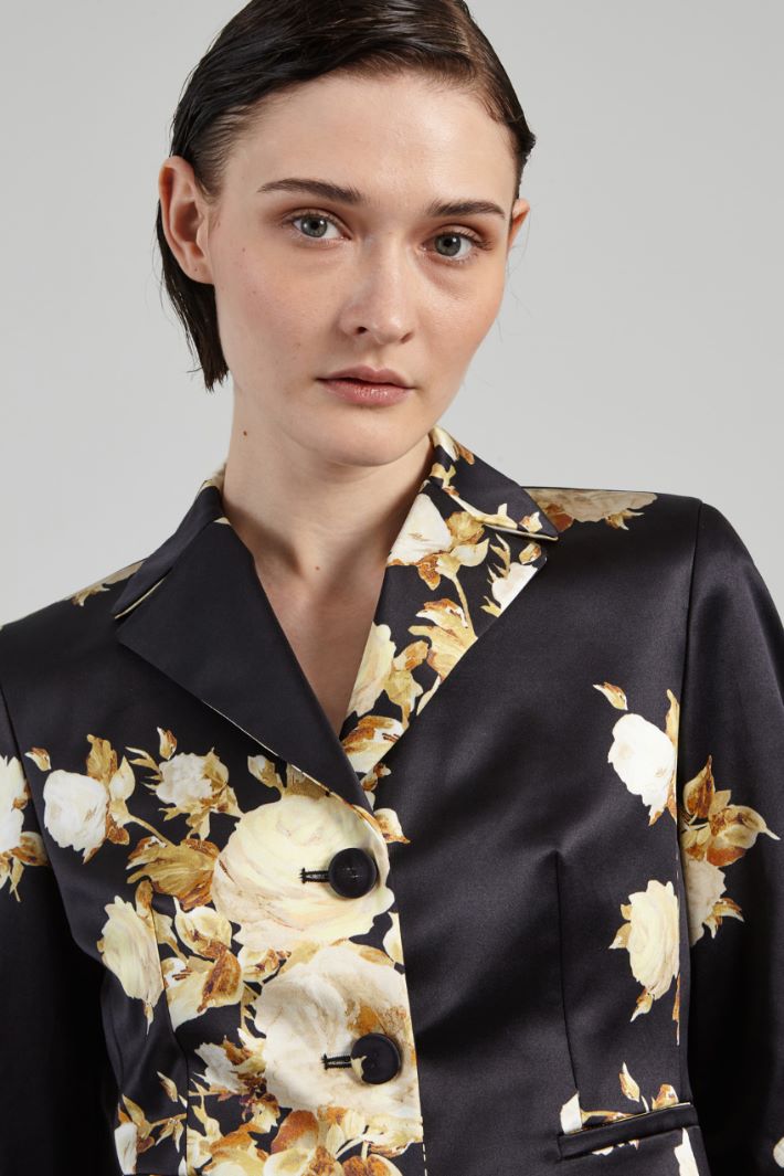 Blazer in duchesse stampata - NERO ORO - Fashion Market - 3