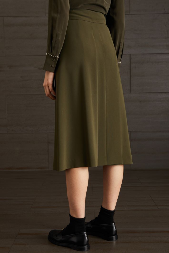 Gonna a pannelli in cady - KAKI - Fashion Market - 4