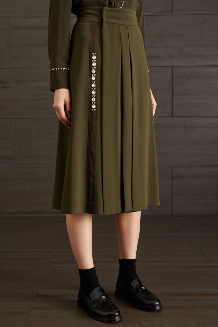 Gonna a pannelli in cady - KAKI - Fashion Market - 2