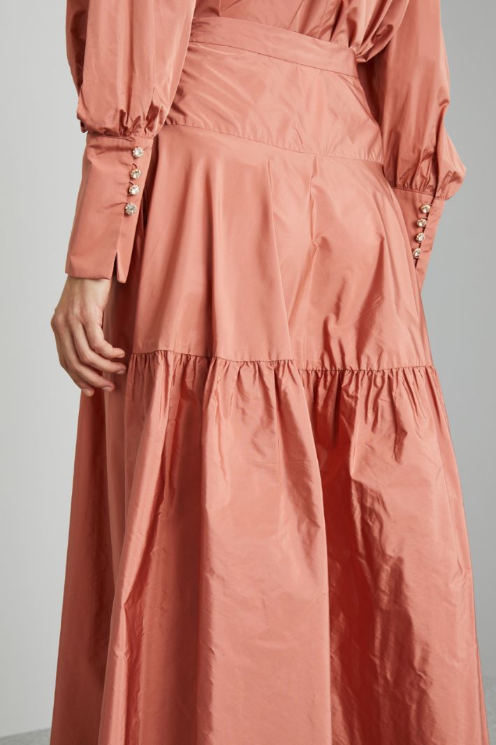Gonna a campana con balza - ROSA ANTICO - Fashion Market - 3