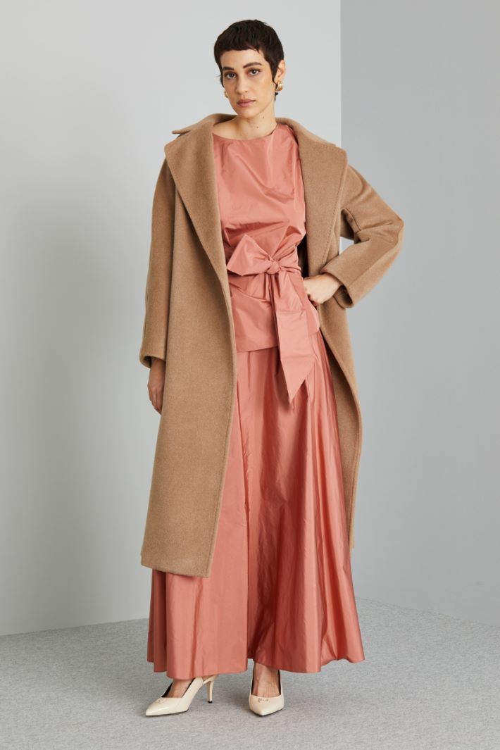 Gonna a campana con balza - ROSA ANTICO - Fashion Market