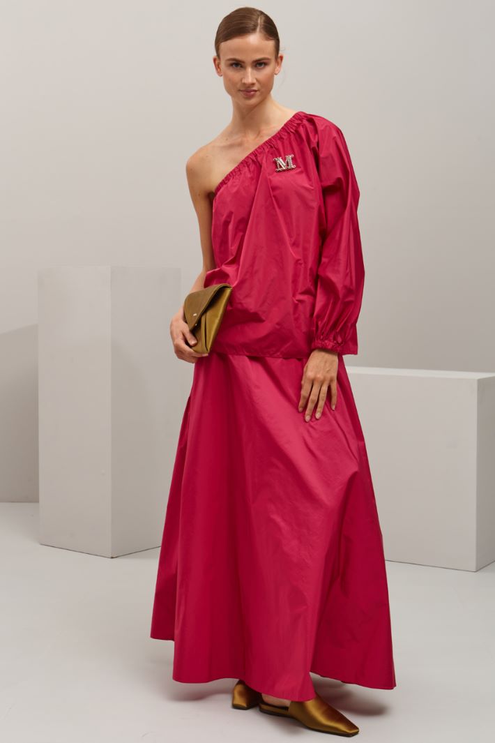 Blusa monospalla in taffetà - FUXIA - Fashion Market