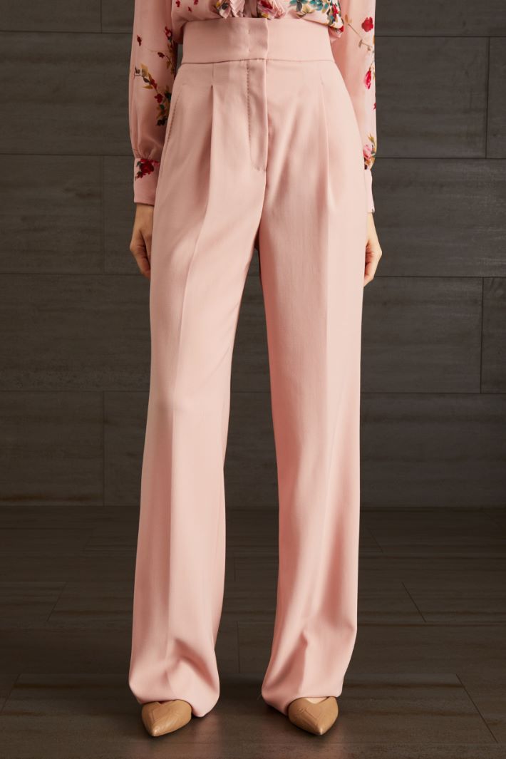 Pantaloni in crêpe di lana - ROSA - Fashion Market - 2
