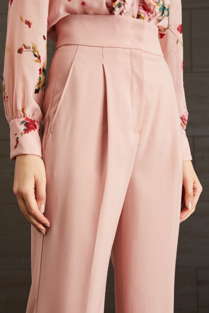 Pantaloni in crêpe di lana - ROSA - Fashion Market - 3