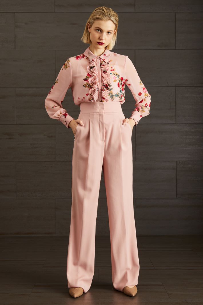 Pantaloni in crêpe di lana - ROSA - Fashion Market