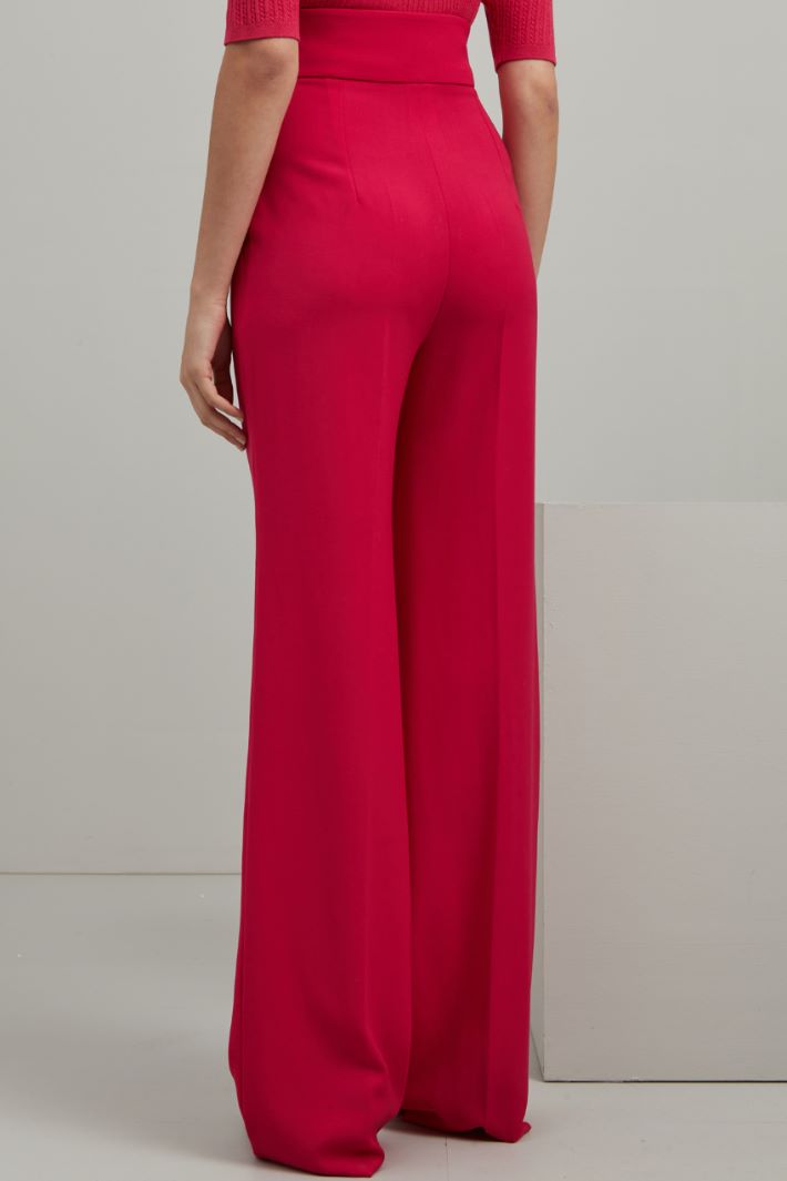 Pantaloni in crêpe di lana - FUXIA - Fashion Market - 4