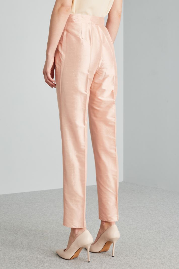 Pantaloni in shantung di seta - ROSA PASTELLO - Fashion Market - 4