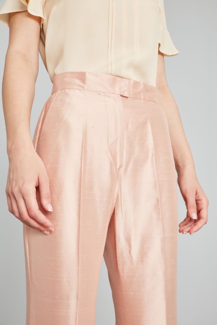 Pantaloni in shantung di seta - ROSA PASTELLO - Fashion Market - 3