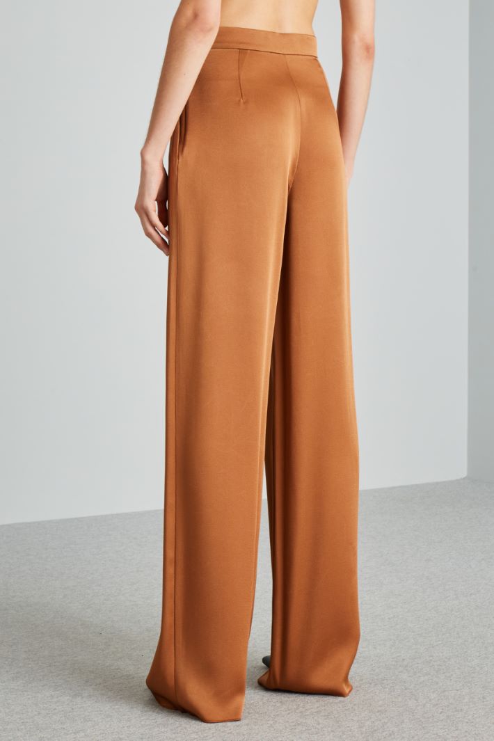 Pantaloni in enver satin lucido - BRONZO - Fashion Market - 4