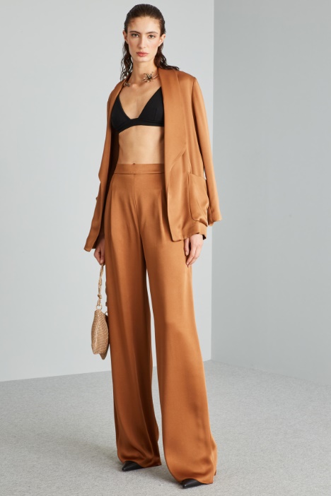 Pantaloni in enver satin lucido - Fashion Market