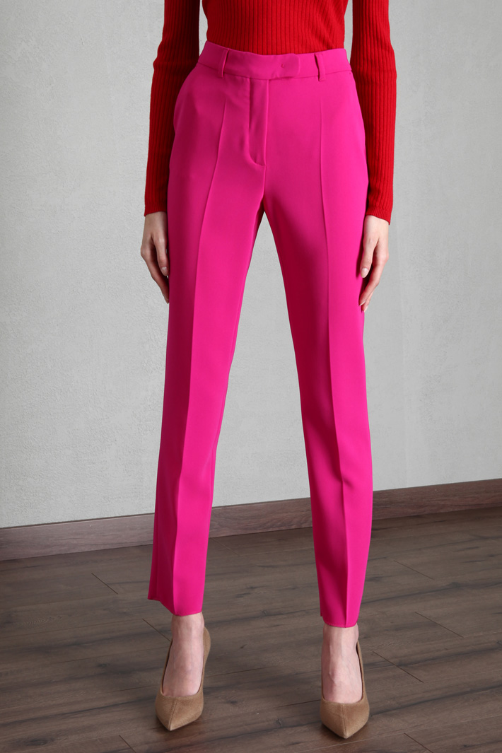 Pantaloni a sigaretta in cady - FUXIA - Fashion Market - 4