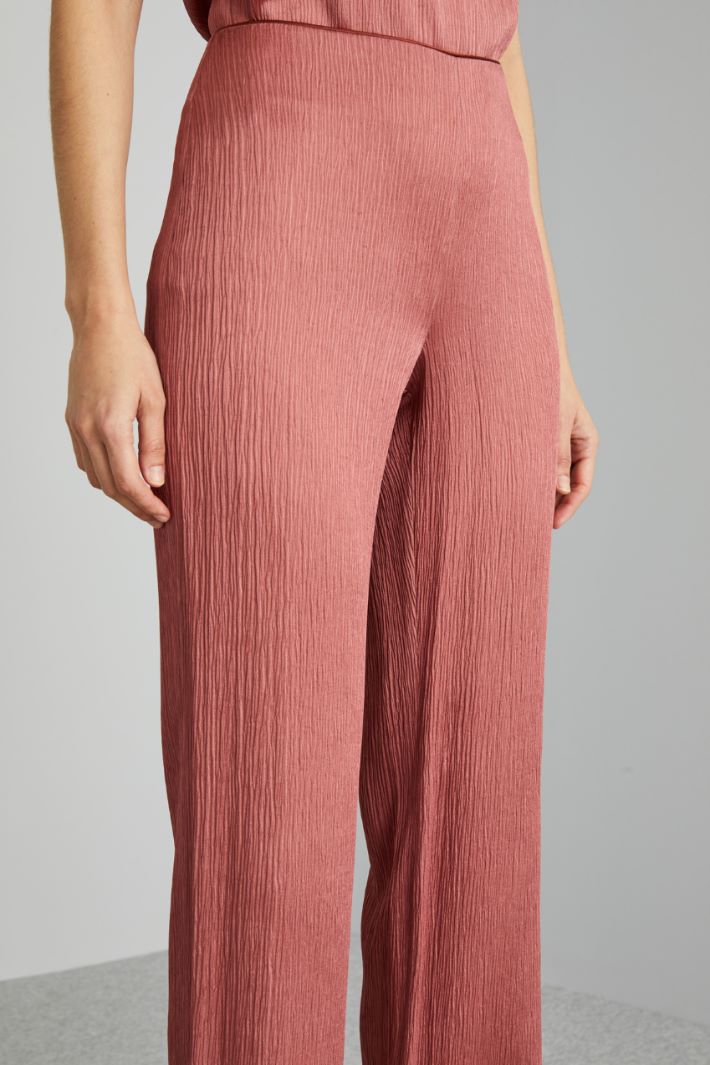 Pantaloni in creponne di viscosa - ROSA ANTICO - Fashion Market - 3