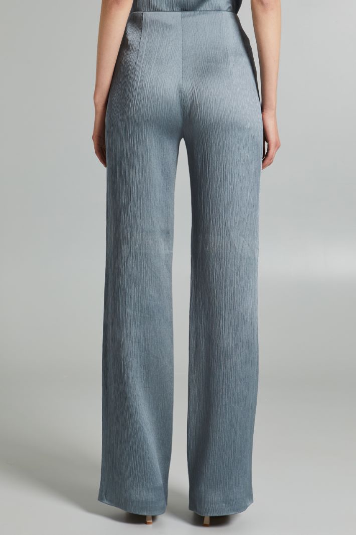 Pantaloni in creponne di viscosa - AZZURRO POLVERE - Fashion Market - 4