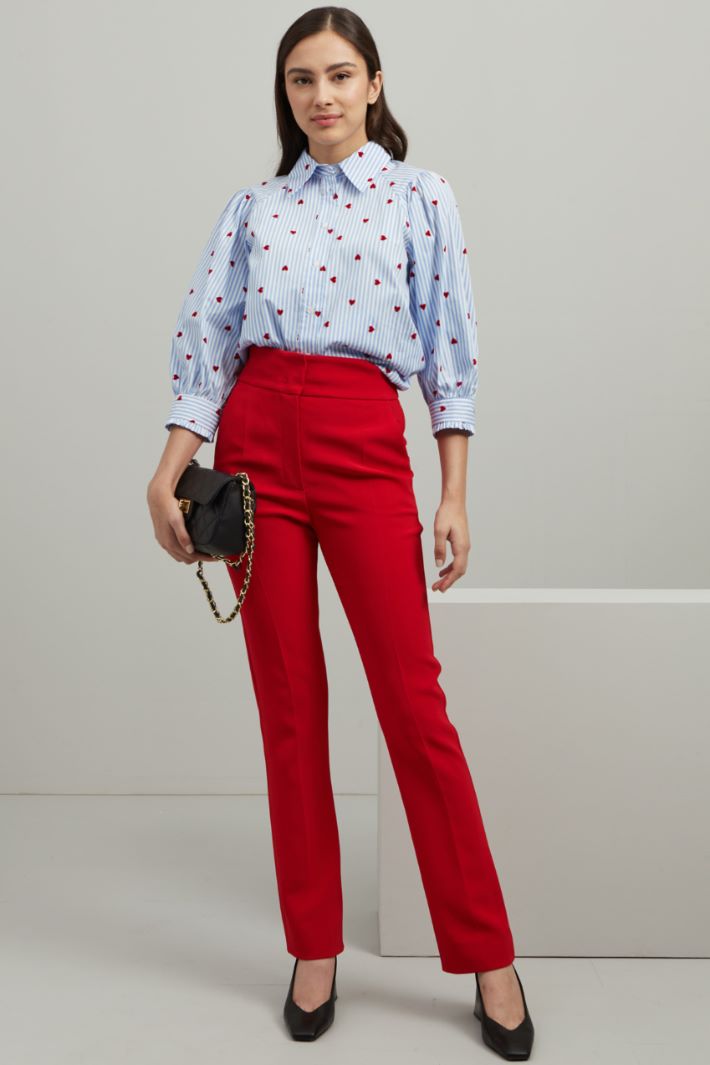 Pantaloni in cady  - ROSSO - Fashion Market