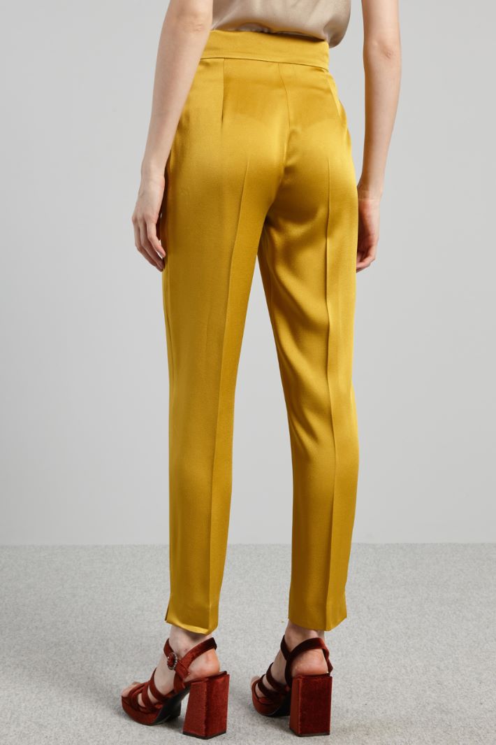 Pantaloni in enver satin - SENAPE - Fashion Market - 4