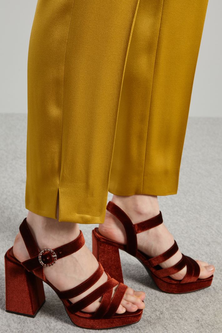 Pantaloni in enver satin - SENAPE - Fashion Market - 3