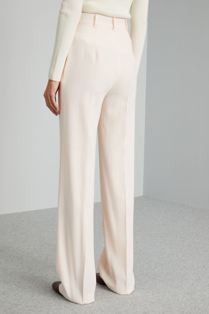 Pantaloni a palazzo in crépe - ROSA CIPRIA - Fashion Market - 4