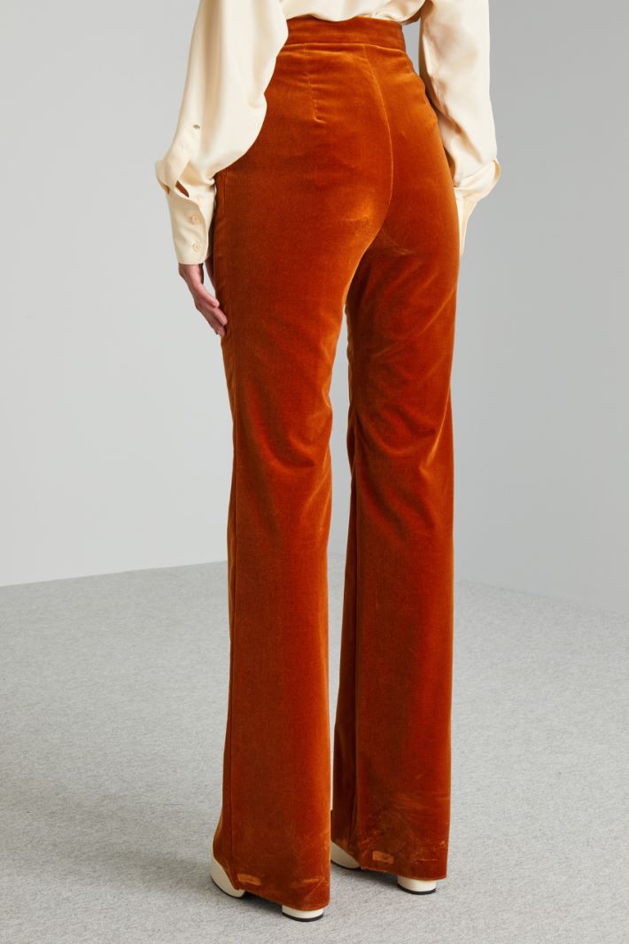 Pantaloni flare in velluto - RUGGINE - Fashion Market - 4
