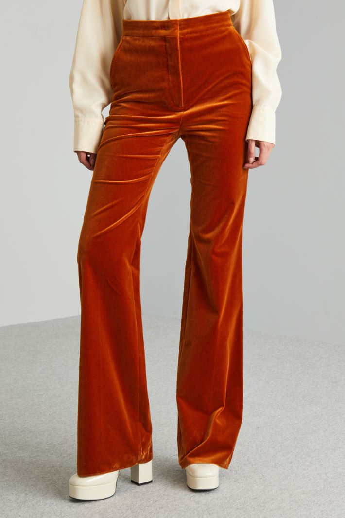 Pantaloni flare in velluto - RUGGINE - Fashion Market - 2