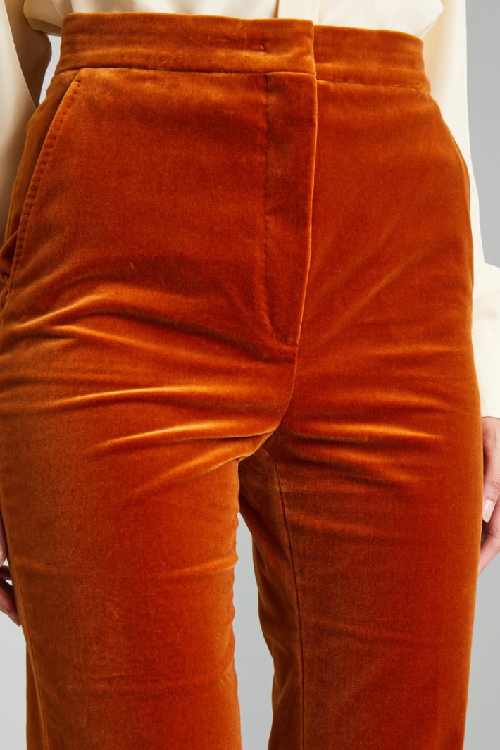 Pantaloni flare in velluto - RUGGINE - Fashion Market - 3