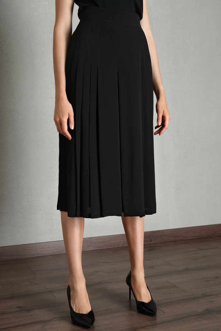 Gonna pantalone in cady - NERO - Fashion Market - 4