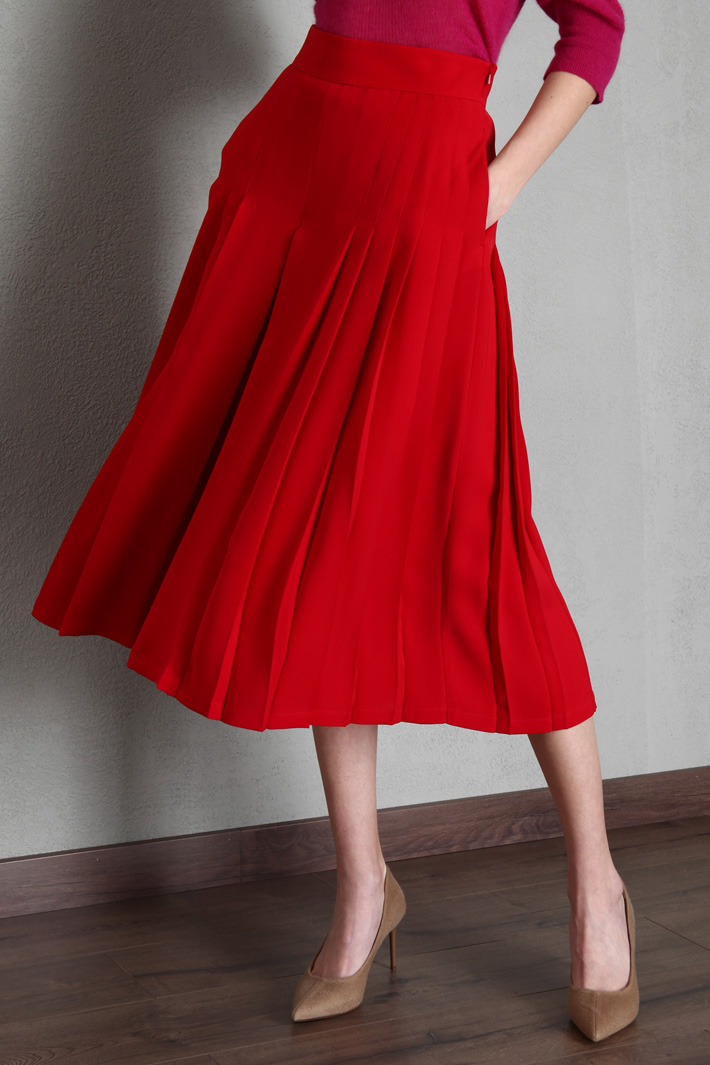 Gonna pantalone in cady - ROSSO - Fashion Market - 4