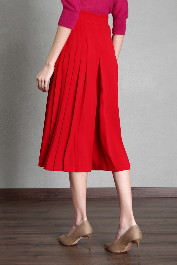 Gonna pantalone in cady - ROSSO - Fashion Market - 3