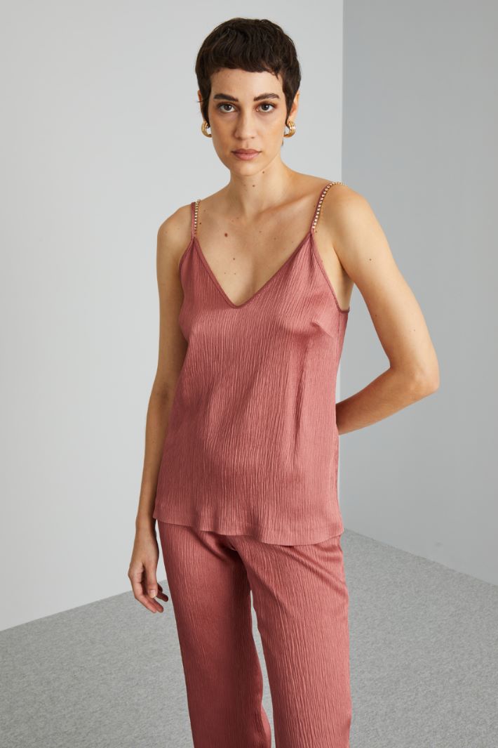 Top in creponne di viscosa - ROSA ANTICO - Fashion Market - 2