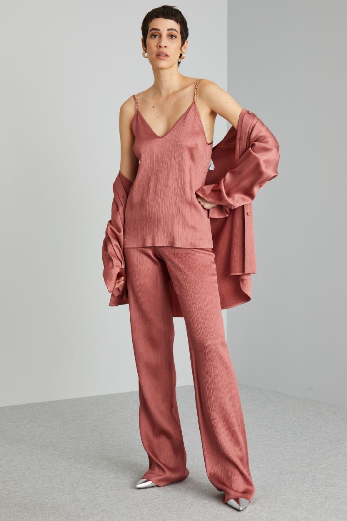 Top in creponne di viscosa - ROSA ANTICO - Fashion Market