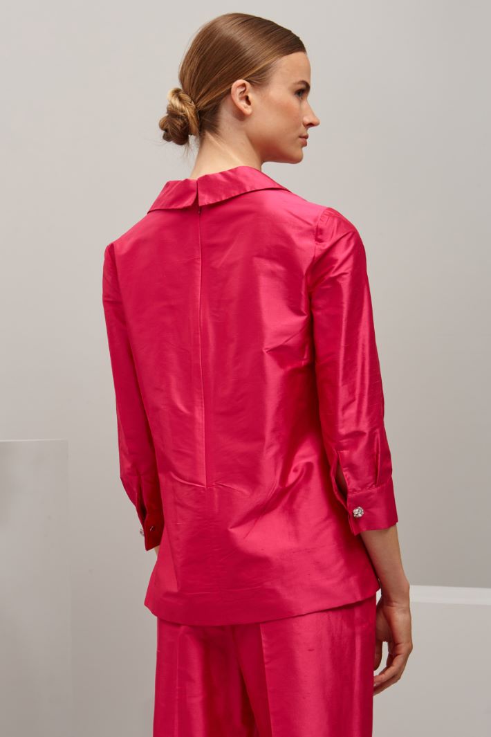Casacca in shantung di seta - FUXIA - Fashion Market - 4