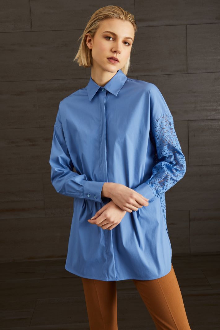 Camicia in cotone  - AZZURRO - Fashion Market - 2